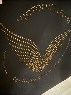 Victoria's Secret Black and Gold Studded Fashion Show Tote
